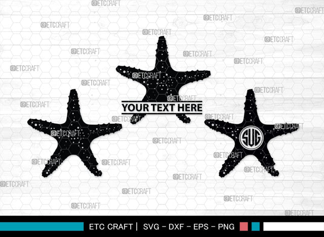 Star Fish Monogram, Starfish Silhouette, Starfish SVG, Tropical Starfish Svg, Beach Starfish Svg, Sea Animal Svg, Ocean Starfish Svg, SB00326 SVG ETC Craft 