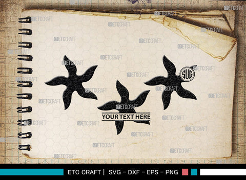 Star Fish Monogram, Starfish Silhouette, Starfish SVG, Tropical Starfish Svg, Beach Starfish Svg, Sea Animal Svg, Ocean Starfish Svg, SB00326 SVG ETC Craft 