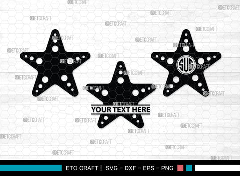 Star Fish Monogram, Starfish Silhouette, Starfish SVG, Tropical Starfish Svg, Beach Starfish Svg, Sea Animal Svg, Ocean Starfish Svg, SB00326 SVG ETC Craft 