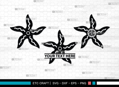 Star Fish Monogram, Starfish Silhouette, Starfish SVG, Tropical Starfish Svg, Beach Starfish Svg, Sea Animal Svg, Ocean Starfish Svg, SB00326 SVG ETC Craft 