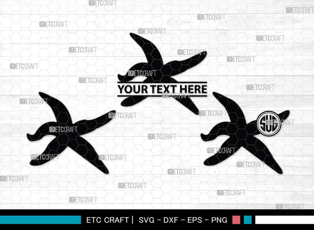 Star Fish Monogram, Starfish Silhouette, Starfish SVG, Tropical Starfish Svg, Beach Starfish Svg, Sea Animal Svg, Ocean Starfish Svg, SB00326 SVG ETC Craft 