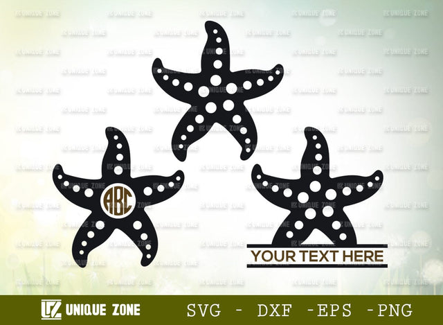 Star Fish Monogram Svg Cut File, Sea Beach Svg, Sea Animals Svg, Fish Svg, Ocean Starfish Svg, Sea Fish Svg SVG Unique Zone 