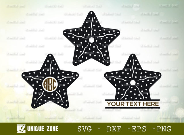 Star Fish Monogram Svg Cut File, Sea Beach Svg, Sea Animals Svg, Fish Svg, Ocean Starfish Svg, Sea Fish Svg SVG Unique Zone 