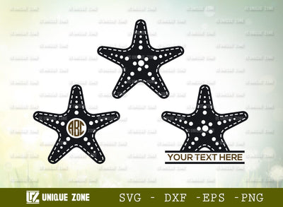 Star Fish Monogram Svg Cut File, Sea Beach Svg, Sea Animals Svg, Fish Svg, Ocean Starfish Svg, Sea Fish Svg SVG Unique Zone 