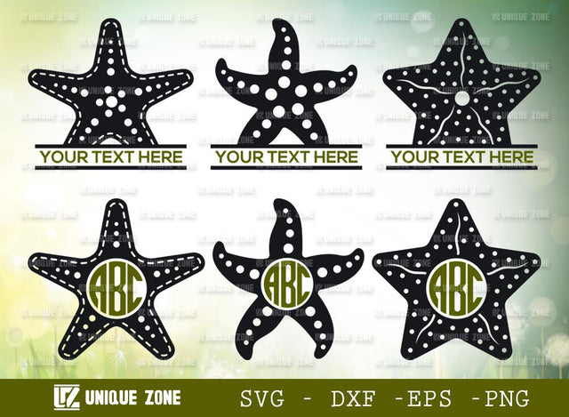 Star Fish Monogram SVG Cut Files | Sea Animals Svg | Sea Fish Svg SVG Unique Zone 