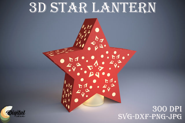 Star Lantern Paper Cut. 3D Lantern Laser Cut Design Paper Cut 3D Paper Evgenyia Guschina 
