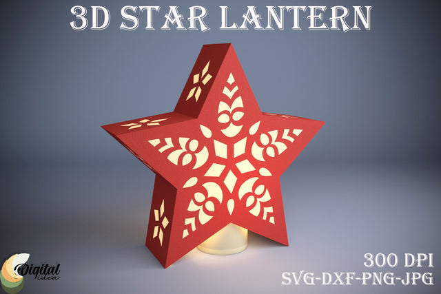 Star Lantern Paper Cut. 3D Lantern Laser Cut Design Paper Cut 3D Paper Evgenyia Guschina 
