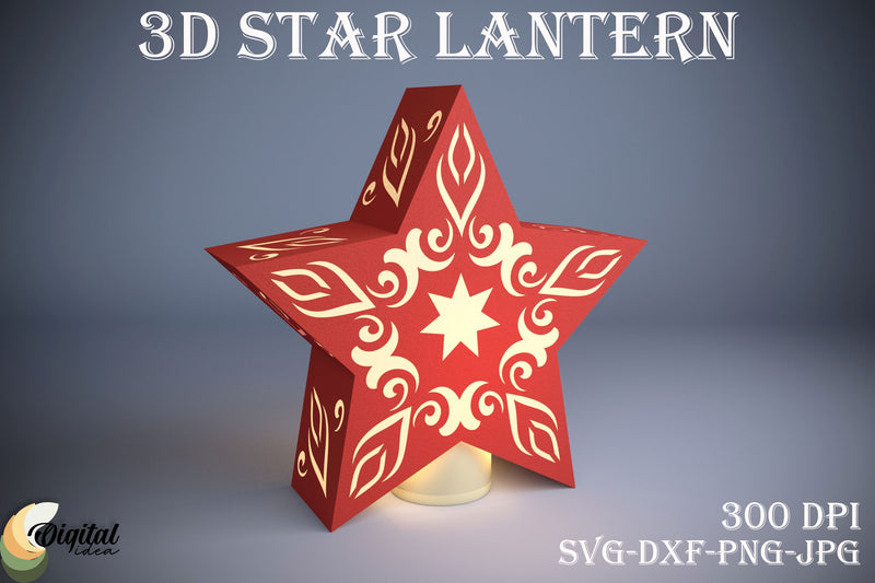 Star Lantern Paper Cut. 3D Lantern Laser Cut Design Paper Cut 3D Paper Evgenyia Guschina 