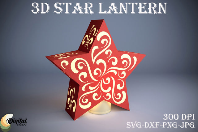 Star Lantern Paper Cut. 3D Lantern Laser Cut Design Paper Cut 3D Paper Evgenyia Guschina 