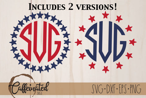Star Monogram Frame SVG SVG Caffeinated SVGs 
