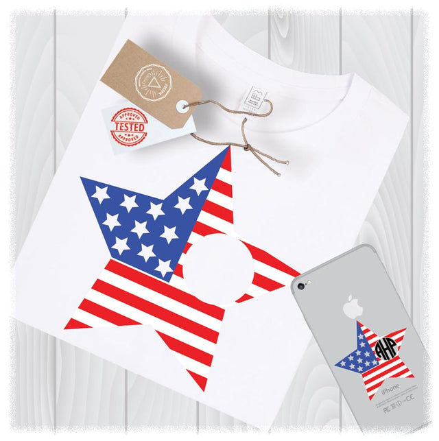 Star Monogram SVG Files USA Frame Cricut America Designs - Star Monogram Frame SVG - American Flag Cut File - American Flag Svg Cut File SVG My Sew Cute Boutique 