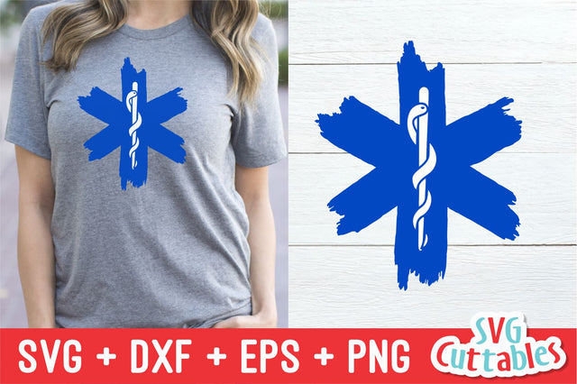 Star of Life Paint Stroke Svg Cuttables 