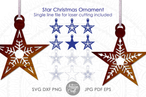 Star ornament SVG with 5 point star SVG Artisan Craft SVG 