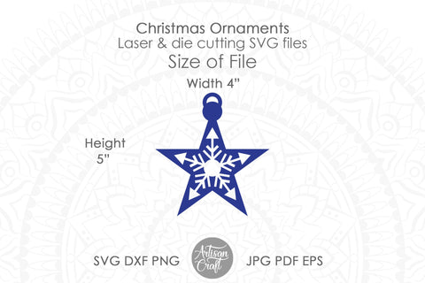 Star ornament SVG with 5 point star SVG Artisan Craft SVG 