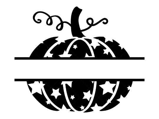 Star Pattern Pumpkin SVG | Split Pumpkin Cut File | Name pumpkin SVG ...