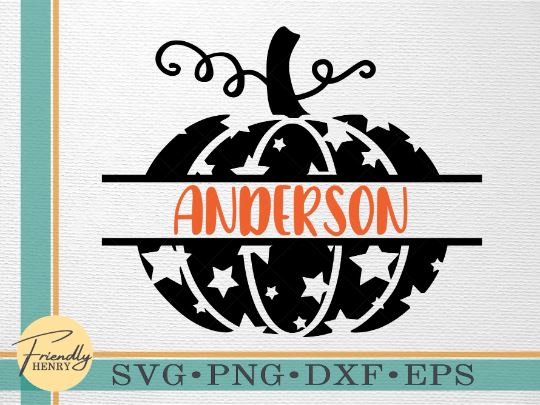 Star Pattern Pumpkin SVG | Split Pumpkin Cut File SVG Friendly Henry 