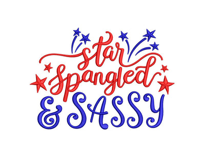 Star Spangled and Sassy Embroidery Design, 4th of July Embroidery File, Fourth of July Embroidery , 4 sizes, Instant download Embroidery/Applique DESIGNS Nino Nadaraia 
