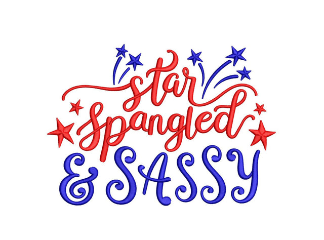 Star Spangled and Sassy Embroidery Design, 4th of July Embroidery File, Fourth of July Embroidery , 4 sizes, Instant download Embroidery/Applique DESIGNS Nino Nadaraia 