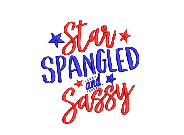 Star Spangled and Sassy Embroidery Design, 4th of July Embroidery, Fourth of July Embroidery File, 3 sizes, Instant download Embroidery/Applique DESIGNS Nino Nadaraia 