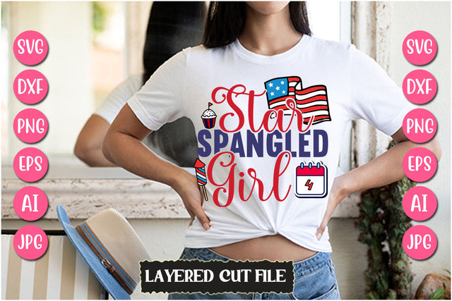Star Spangled Girl SVG Cut File SVG Newmockups 