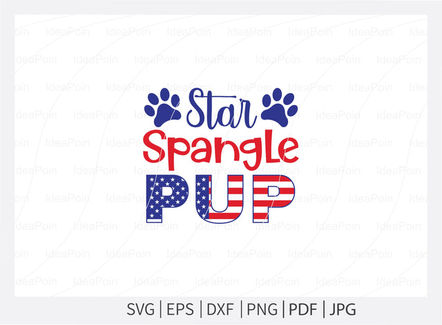 Star Spangled Pup svg, Patriotic Dog Bandanas svg, Dog Bandana Designs, Patriotic svg, 4th Of July svg, Dog Bandana svg, Dog svg Quotes, Dog Bandana Sayings svg SVG Dinvect 