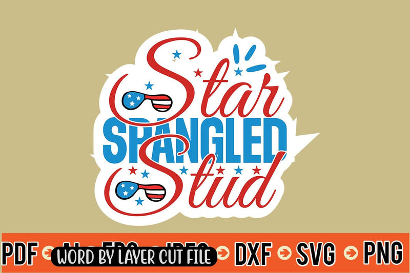 Star Spangled Stud Sticker SVG SVG MStudio 