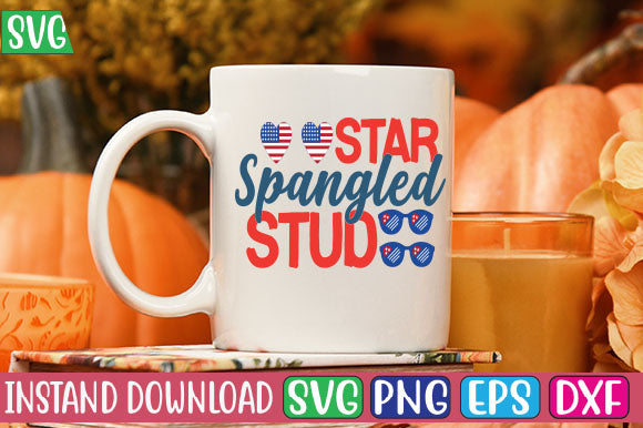 Star Spangled Stud SVG Cut File - So Fontsy