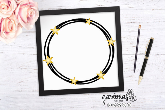 Star Wreath Circle SVG Gardenias Art Shop 