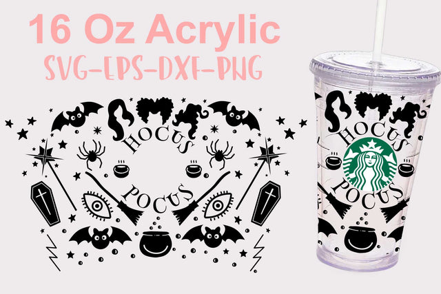 Starbucks 16 Oz Acrylic Hocus Pocus svg, Starbucks svg, Halloween Starbucks svg SVG Isabella Machell 
