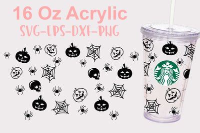 Starbucks 16 Oz Acrylic size svg, Halloween pumpkin svg,16 Oz Acrylic Halloween pumpkin svg SVG Isabella Machell 
