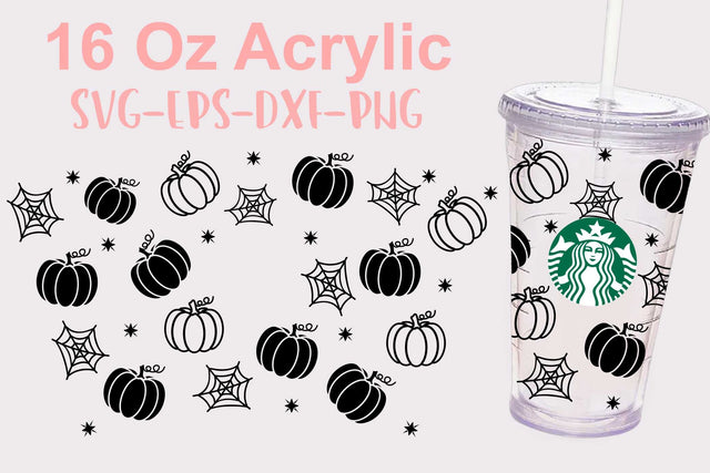 Starbucks 16 Oz Acrylic web pumpkin svg, Starbucks 16 Oz Acrylic size svg, Starbucks cricut SVG Isabella Machell 