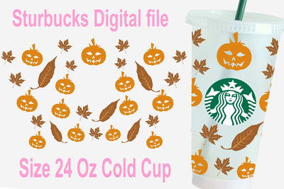 Starbucks cup svg, Fall Starbucks svg, Halloween Starbucks Drinkware, 24 Oz Starbucks Cold Cup Full warp Svg, Starbucks Cricut, Craft Svg SVG Isabella Machell 
