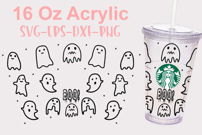 Starbucks cup svg,16 Oz Acrylic BOO! svg, Halloween Starbucks svg SVG Isabella Machell 