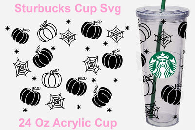 Starbucks svg, 24 Oz Acrylic cup Halloween web svg, Halloween starbucks svg, pumpkin Starbucks svg SVG Isabella Machell 