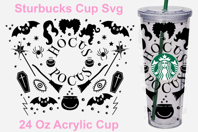Starbucks svg, 24 Oz Acrylic cup Hocus Pocus svg, Halloween starbucks svg, Hocus Pocus Starbucks svg SVG Isabella Machell 