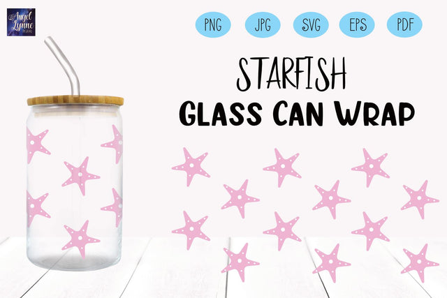 Starfish Glass Wrap | Starfish Libbey Glass Wrap SVG Angel Lynne Designs 