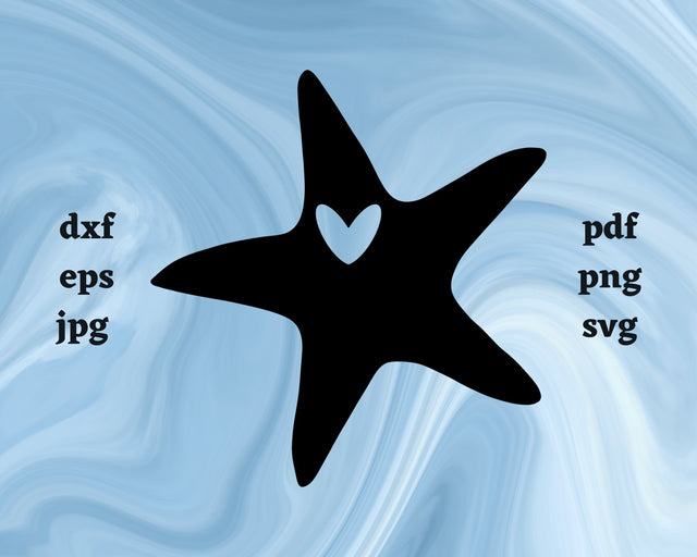 Starfish Heart SVG Cut File SVG Northern Light SVG 