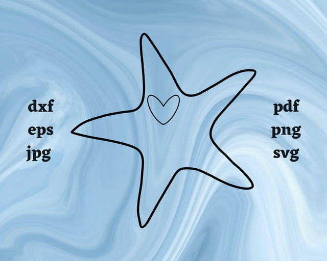 Starfish Heart SVG Cut File SVG Northern Light SVG 