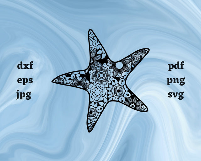 Starfish Mandala SVG Cut File SVG Northern Light SVG 