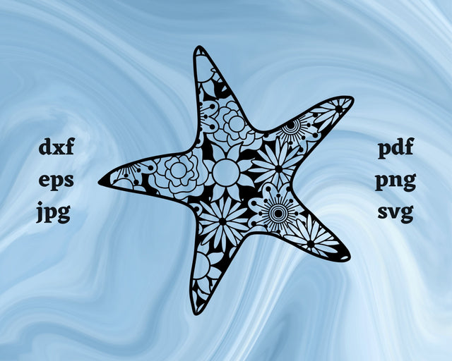 Starfish Mandala SVG Cut File SVG Northern Light SVG 
