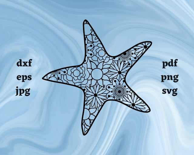 Starfish Mandala SVG Cut File SVG Northern Light SVG 