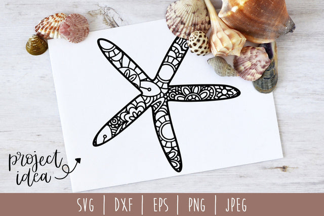Starfish Mandala Zentangle SVG SavoringSurprises 