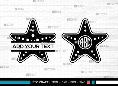 Starfish Monogram SVG, Circle Monogram, Starfish Icon, Star Fish Svg, Starfish Decor Svg, Tropical Starfish Svg, Starfish Bundle SVG ETC Craft 