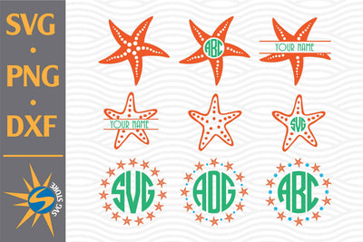 Starfish Monogram SVG, PNG, DXF Digital Files Include SVG SVGStoreShop 