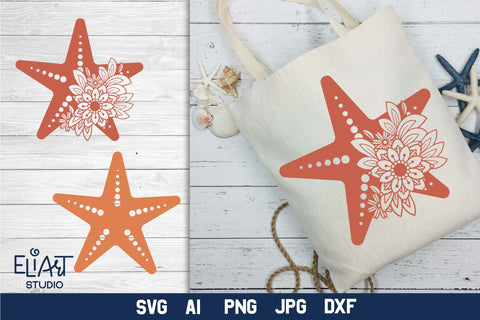 Starfish SVG, Ocean Creatures PNG, Nautical T-shirt Design. SVG Elinorka 