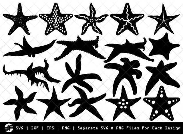 Starfish SVG | Sea Fish SVG | Silhouette Bundle | Cut File SVG ETC Craft 