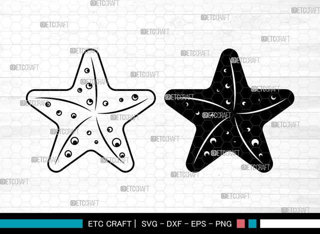 Starfish SVG, Starfish Icon, Star Fish Svg, Starfish Decor Svg, Tropical Starfish Svg, Starfish Bundle SVG ETC Craft 