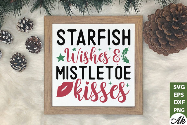 Starfish wishes & mistletoe kisses SVG SVG akazaddesign 