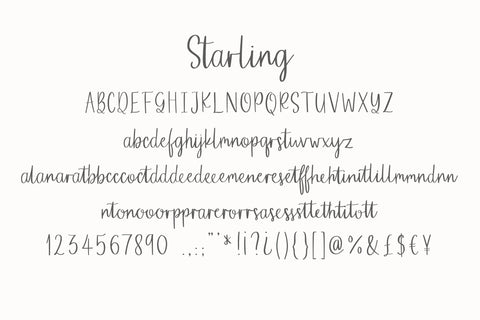 Starling Font Sunday Nomad 