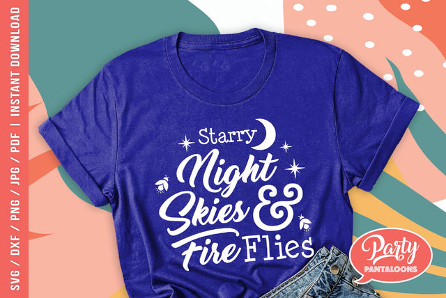 STARRY NIGHT SKIES & FIRE FLIES | summer nights, summer vibes SVG SVG Partypantaloons 